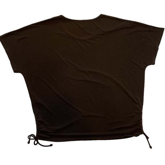 Chicos Women's Size 3 Short Sleeve Brown Blouse Shirt Shirred Side NWT $46.95 - Picture 14 of 14